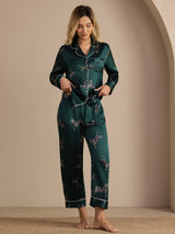 [Smaragdi Seepra] SilkSilky-FI Long Sleeve Lapel Collar Naisten Pyjamat 003