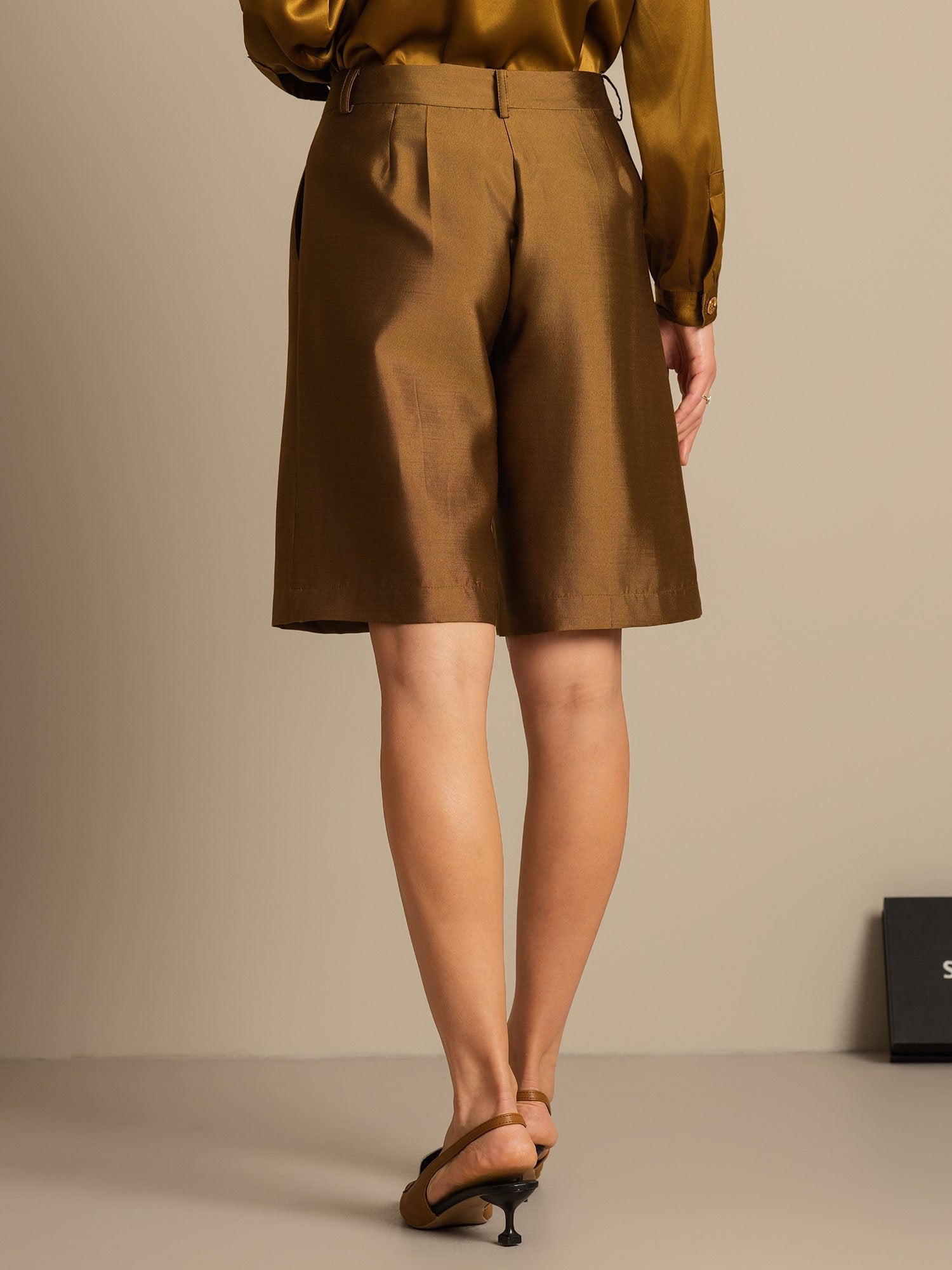 [Pronssi] SilkSilky-FI 32Momme Silk-Wool Blend Womens Shorts 002,