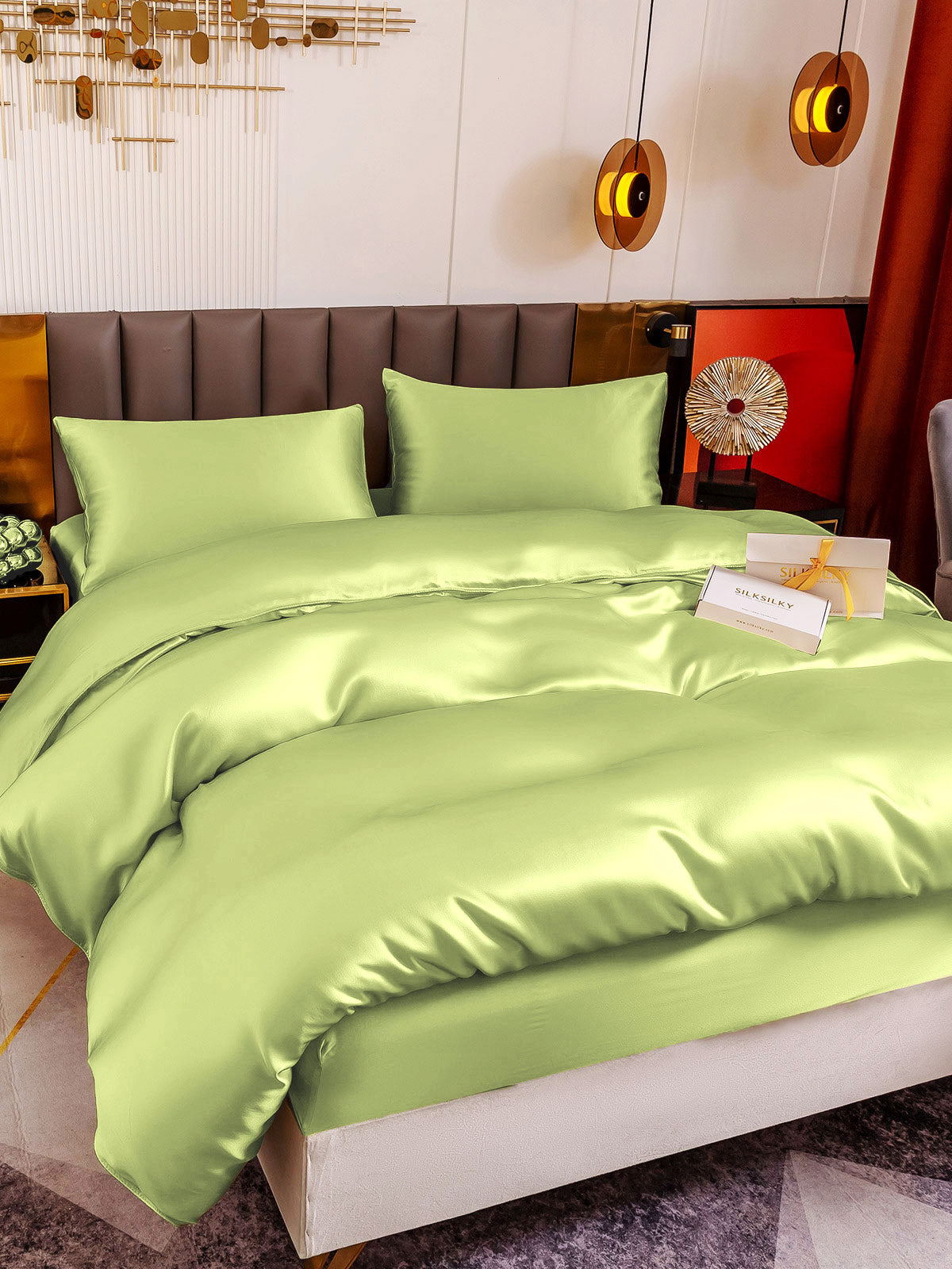 [Mintunvihreä] SilkSilky-FI 19Momme Bedding Set 001