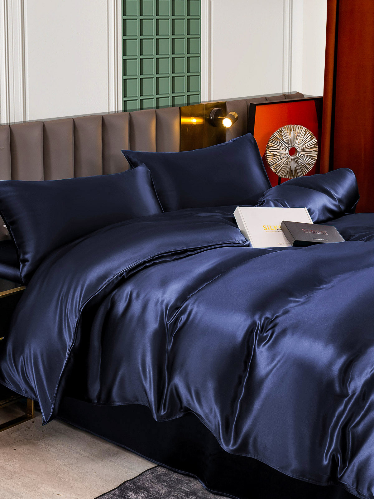 [Tummansininen] SilkSilky-FI 25Momme Bedding Set 005