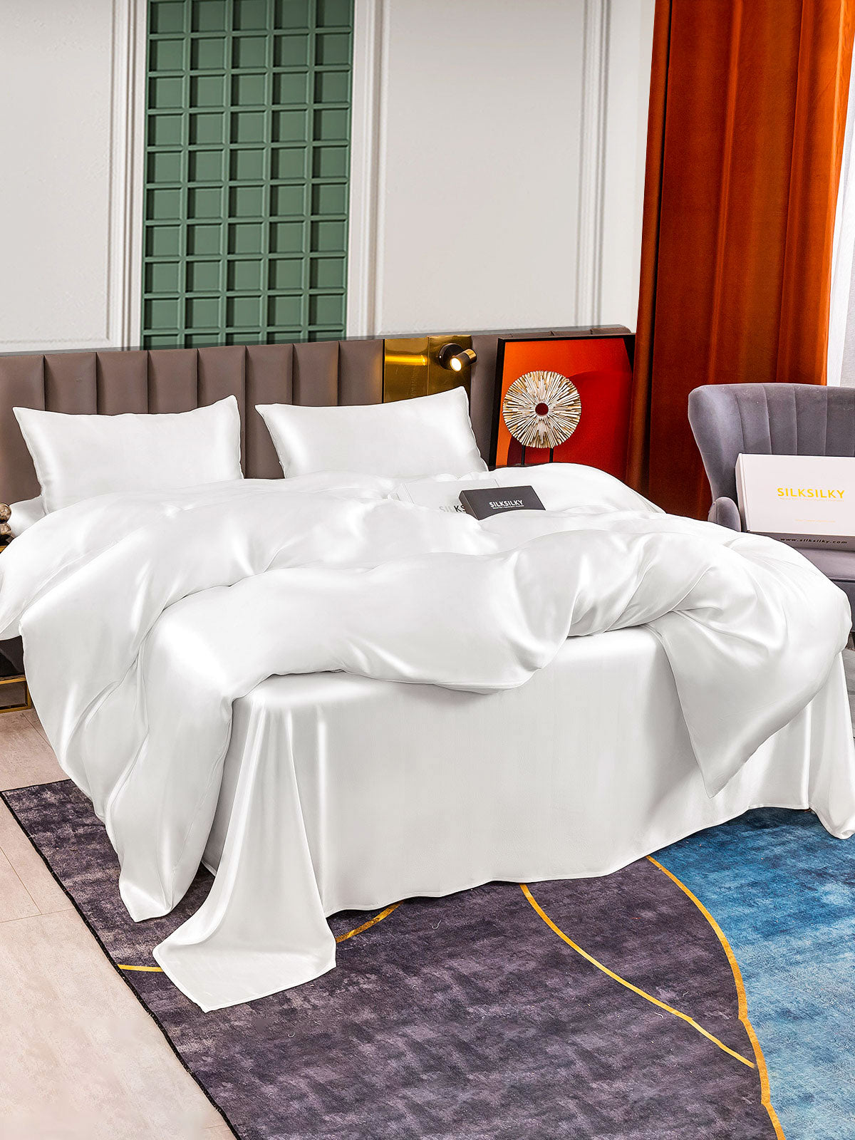 [Valkoinen] SilkSilky-FI 25Momme Bedding Set 002