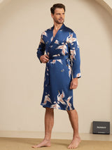 [Tummansininen] SilkSilky-FI 19Momme Mens Robe 006