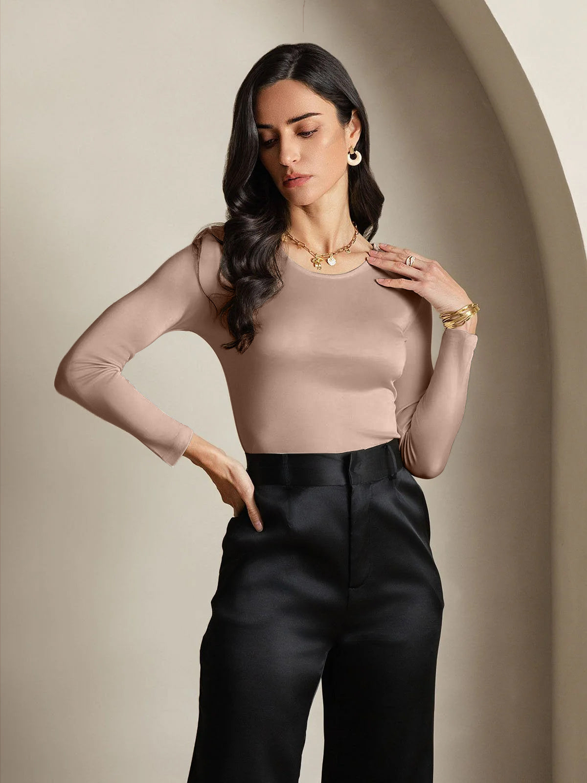 [Kahvi] SilkSilky-FI Womens T-Shirt 003,