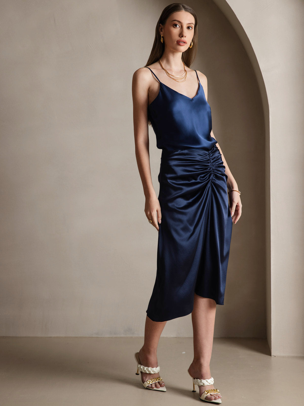 [Tummansininen] SilkSilky-FI Camisoles 004