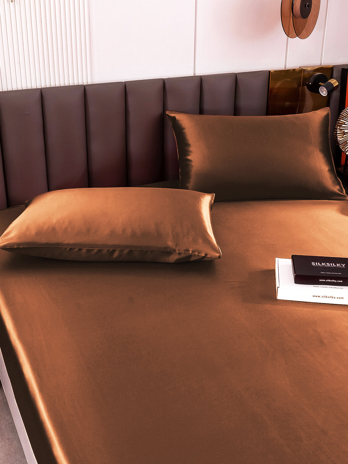 [Kahvi] SilkSilky-FI 19Momme Bedding Set 005