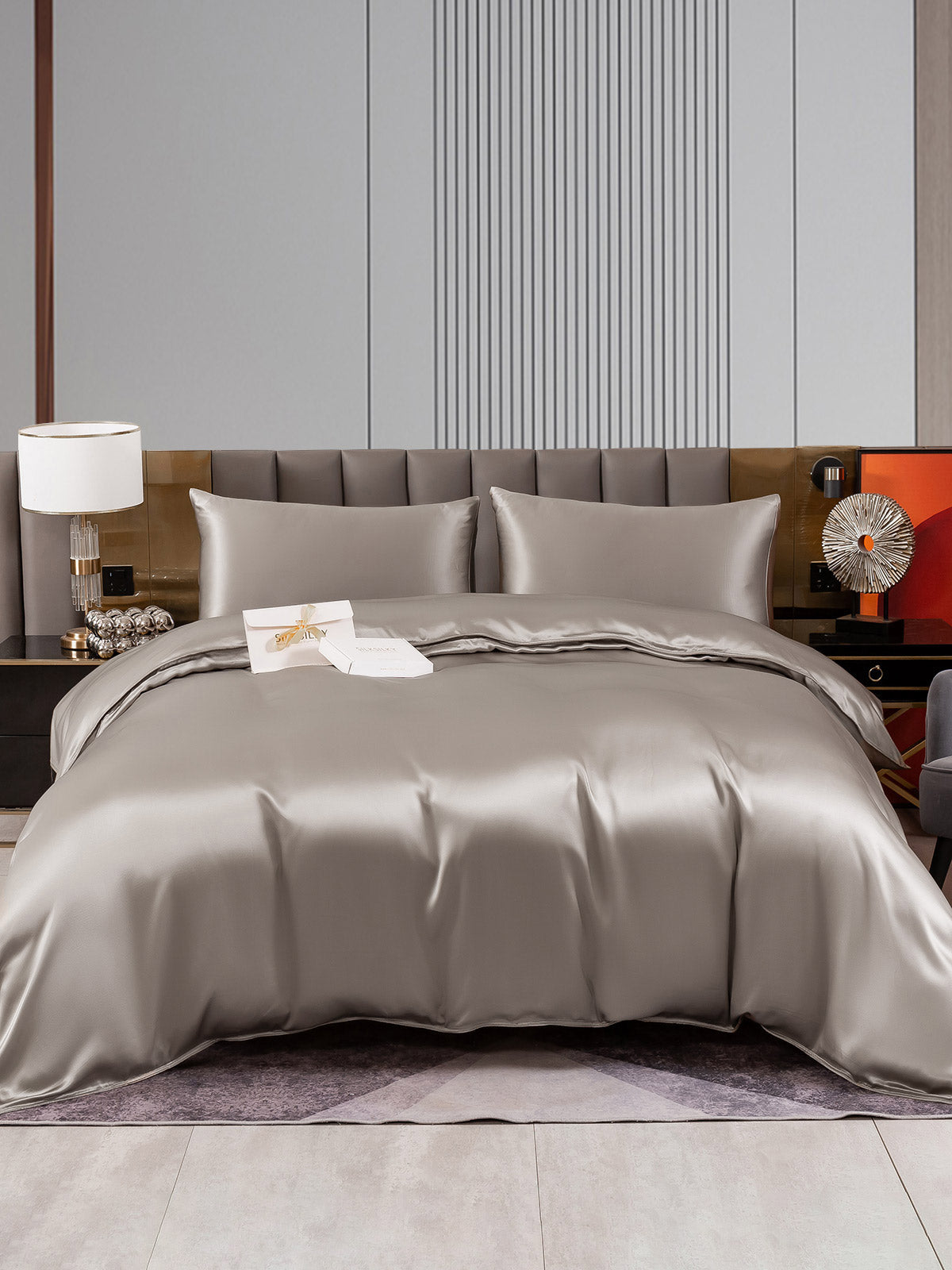 [Harmaa] SilkSilky-FI 22Momme Bedding Set 001
