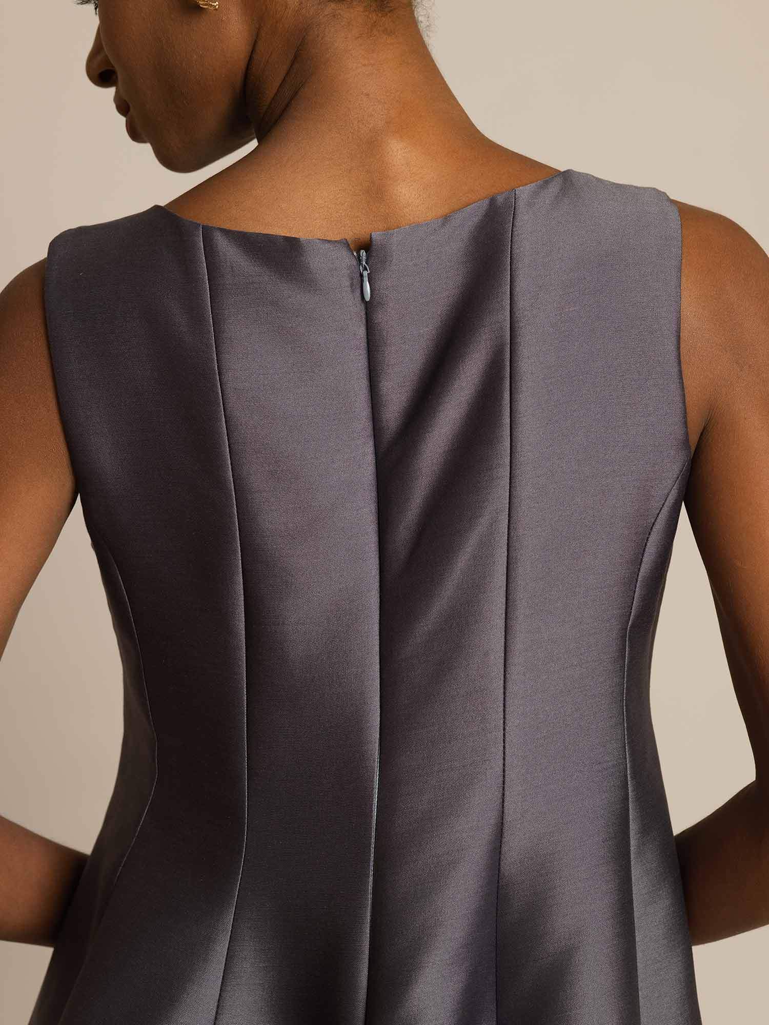 [Harmaa] SilkSilky-FI 32Momme Silk-Wool Blend Dress 004,