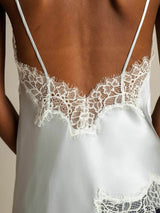 [Vaaleansininen] SilkSilky-FI Spaghetti Strap V Neck Camisole Top 005