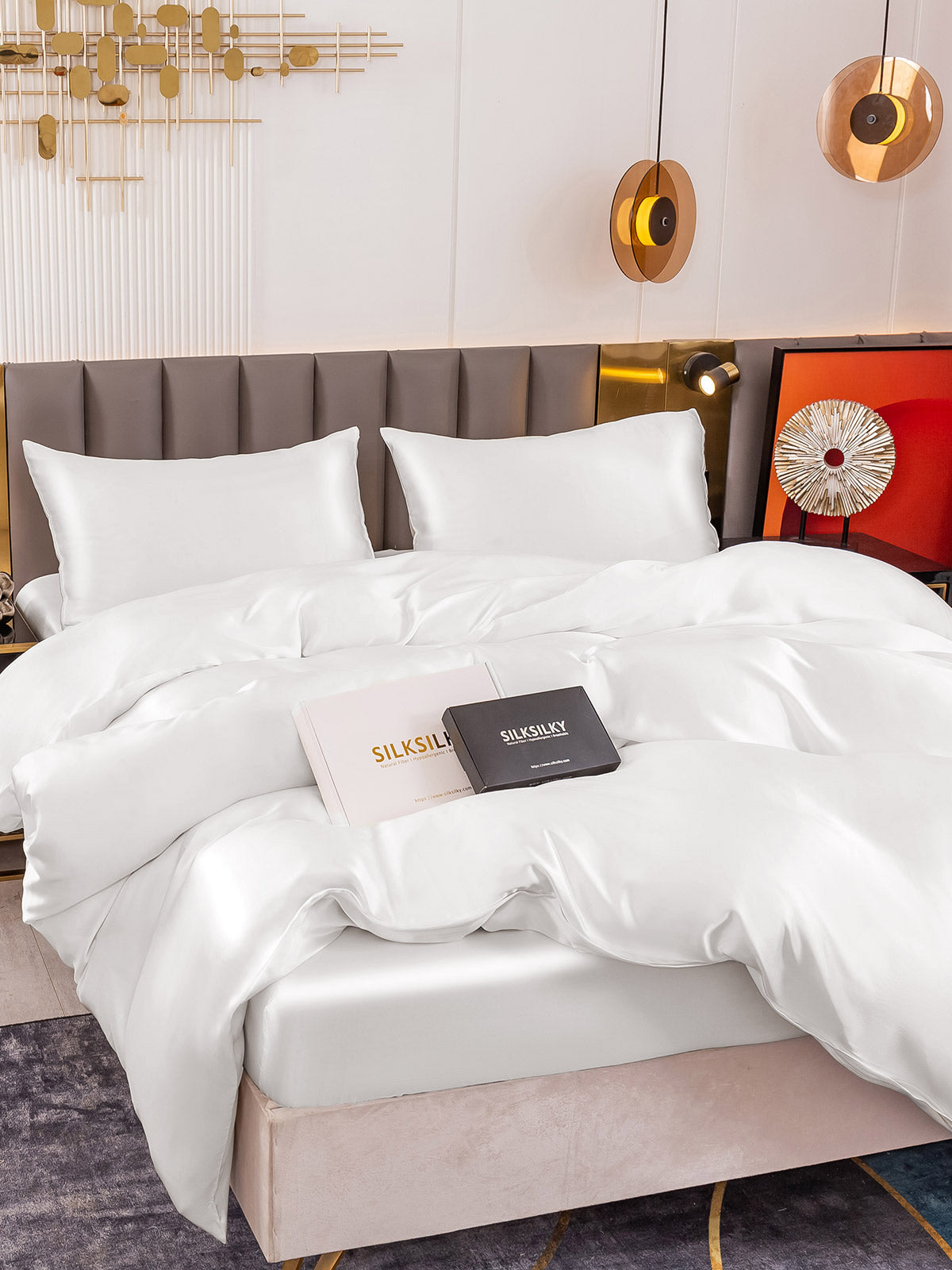 [Valkoinen] SilkSilky-FI 19Momme Bedding Set 005