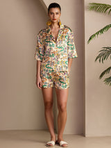 [Hiekkakrokotiili] SilkSilky-FI Short Sleeve Notch Collar Naisten Pyjamat 006