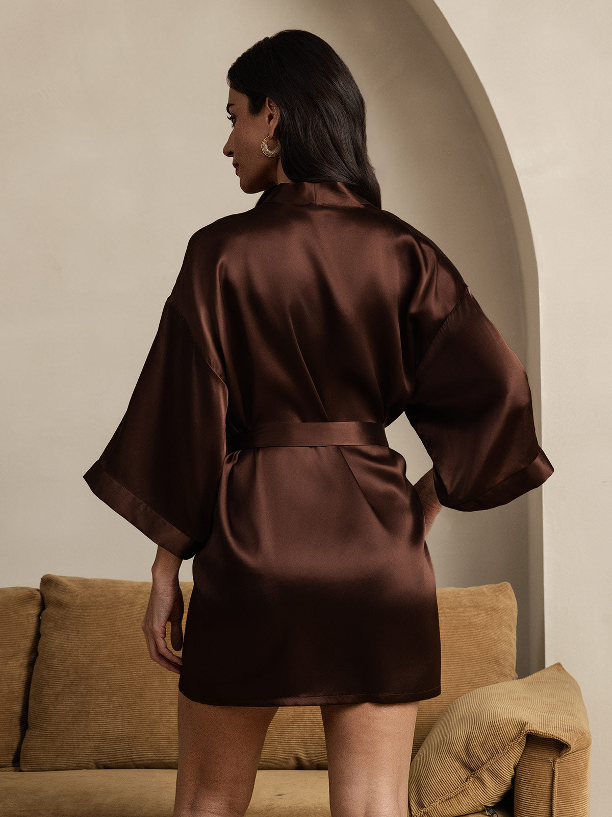 [Kahvi] SilkSilky-FI Womens Robe 002