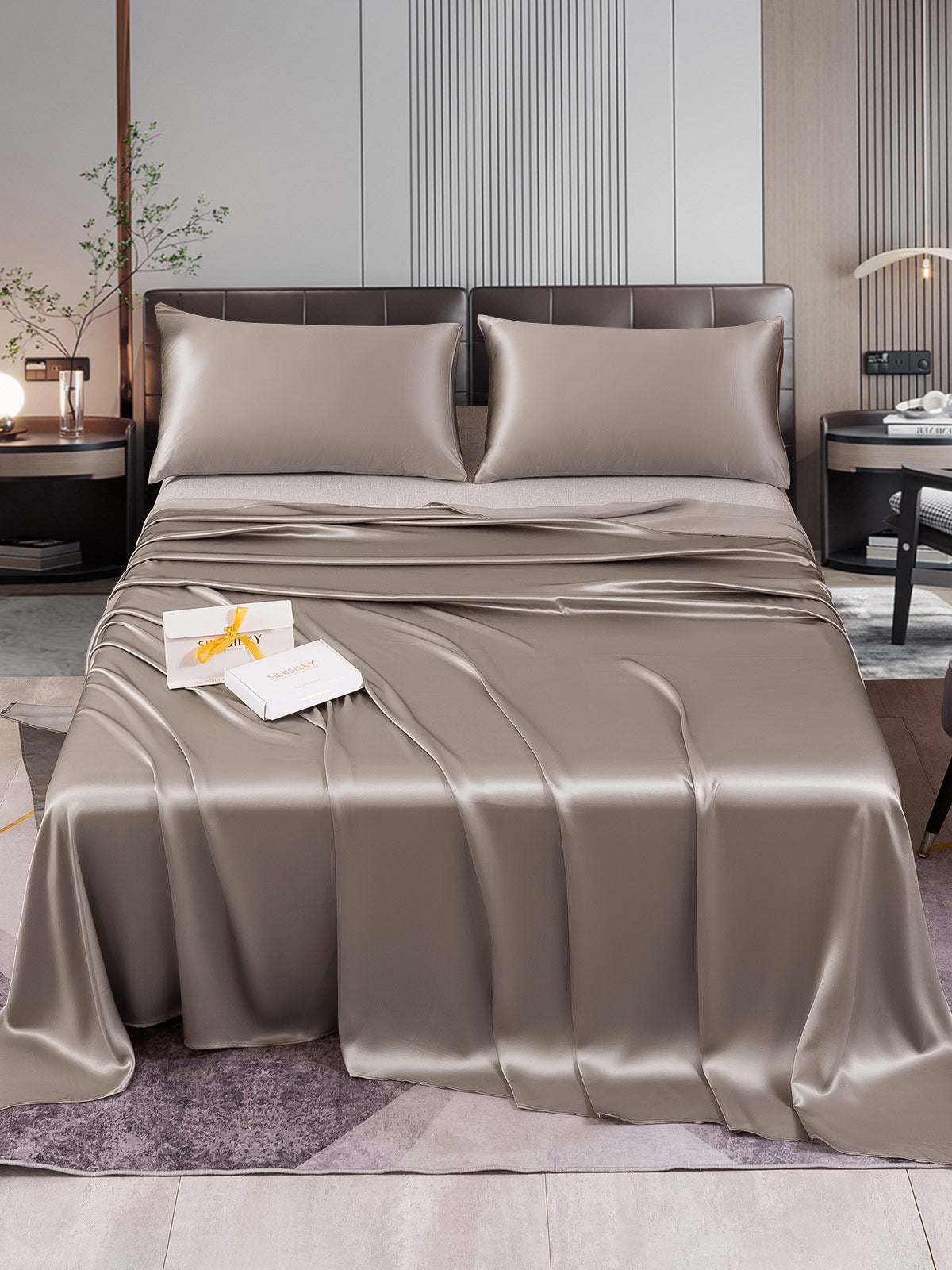 [Harmaa] SilkSilky-FI 22Momme Bedding Set 001