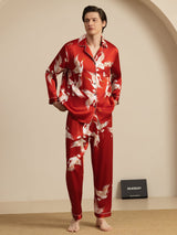 [Viini] SilkSilky-FI Long Sleeve Notkokaulus Miesten Pyjamat 004