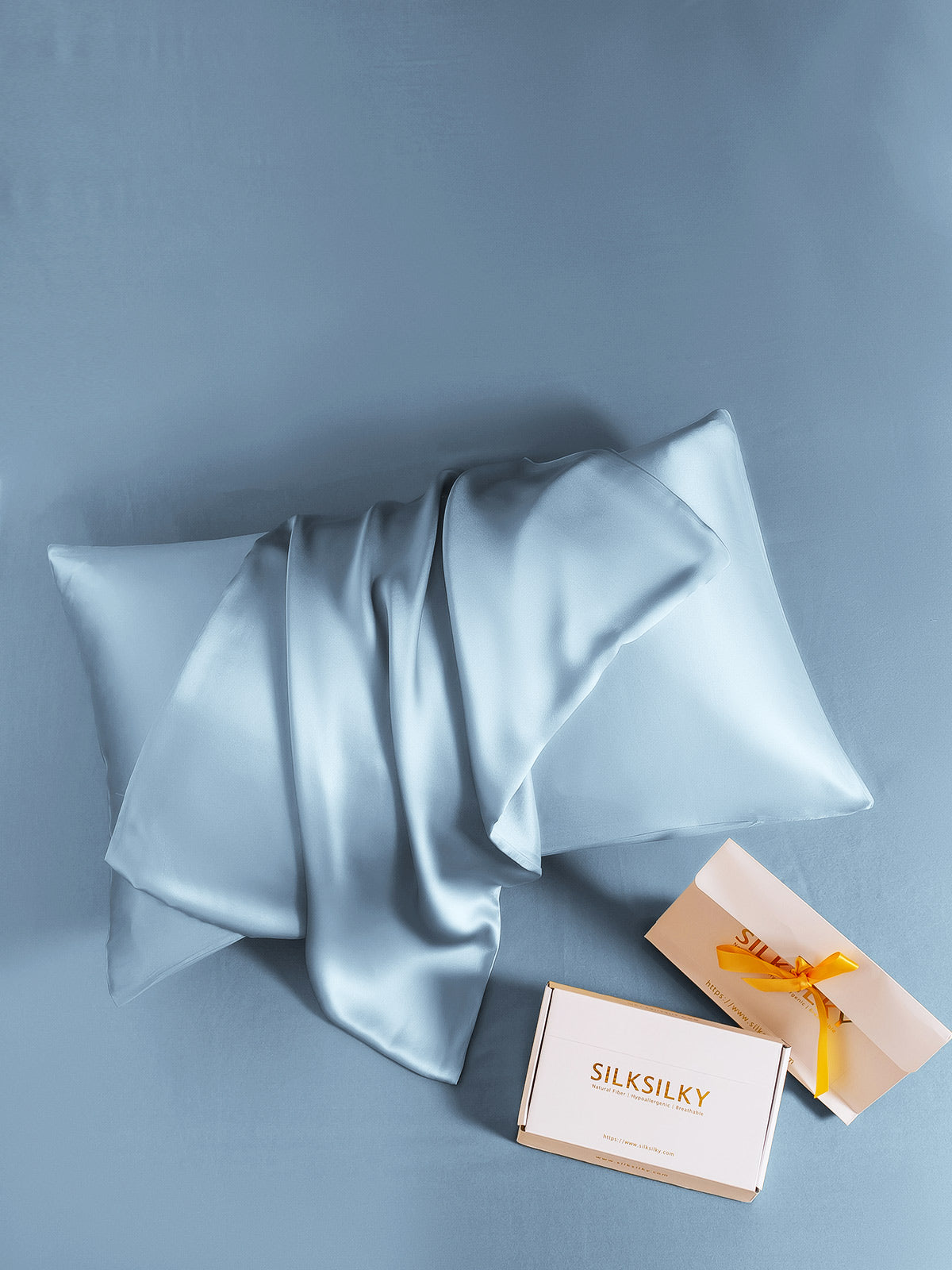 [Vaaleansininen] SilkSilky-FI 19Momme Pillowcase 005
