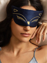 [Tummansininen] SilkSilky-FI Eye Mask 001