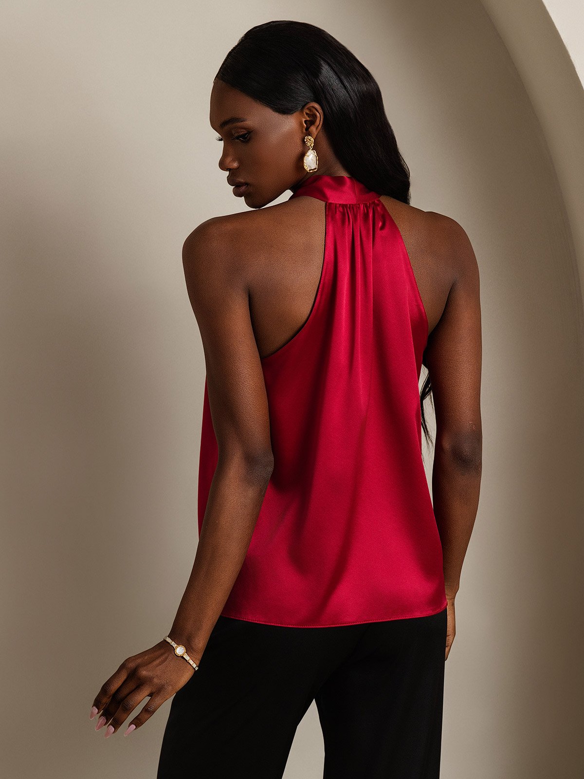 SilkSilky-FI 19Momme Womens Shirt Viini 002