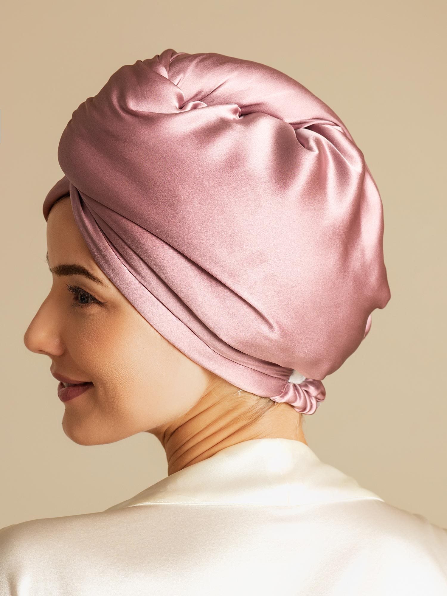 [Vaalean Mauve] SilkSilky-FI Hair Towel Wrap 002,