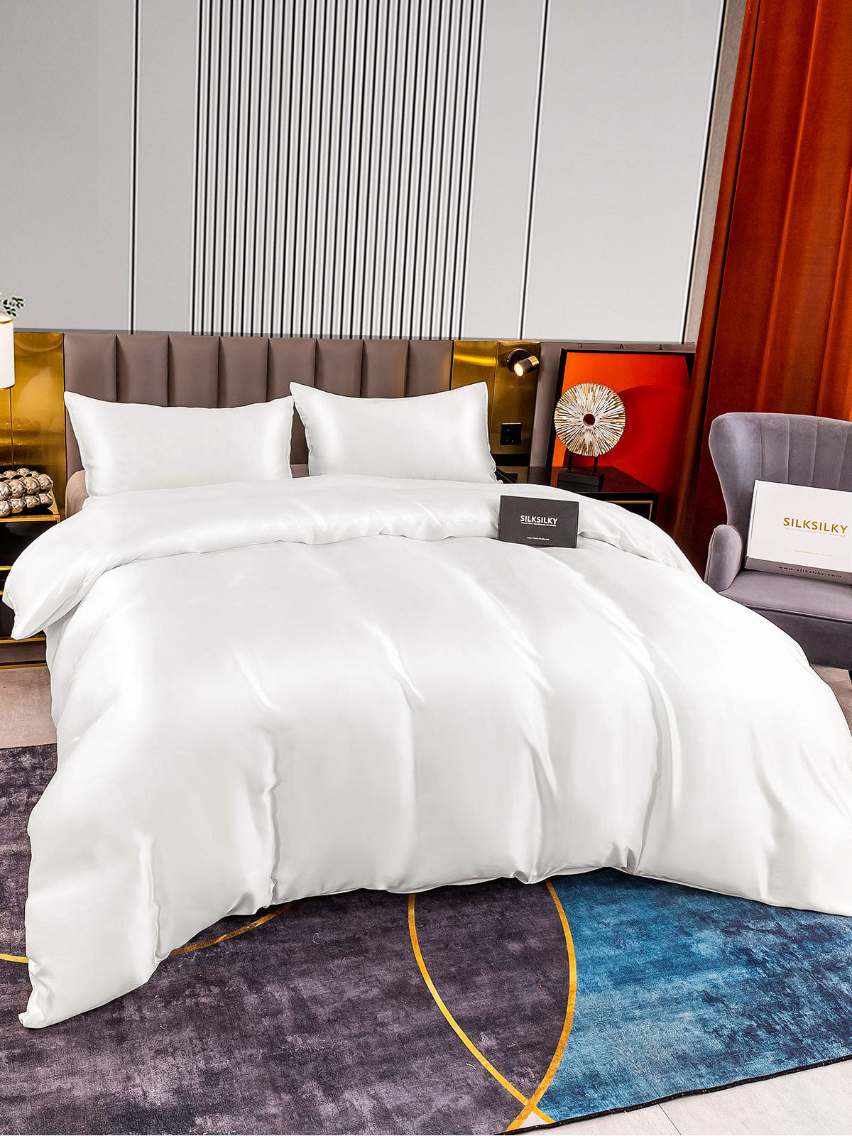 [Valkoinen] SilkSilky-FI 22Momme Bedding Set 003