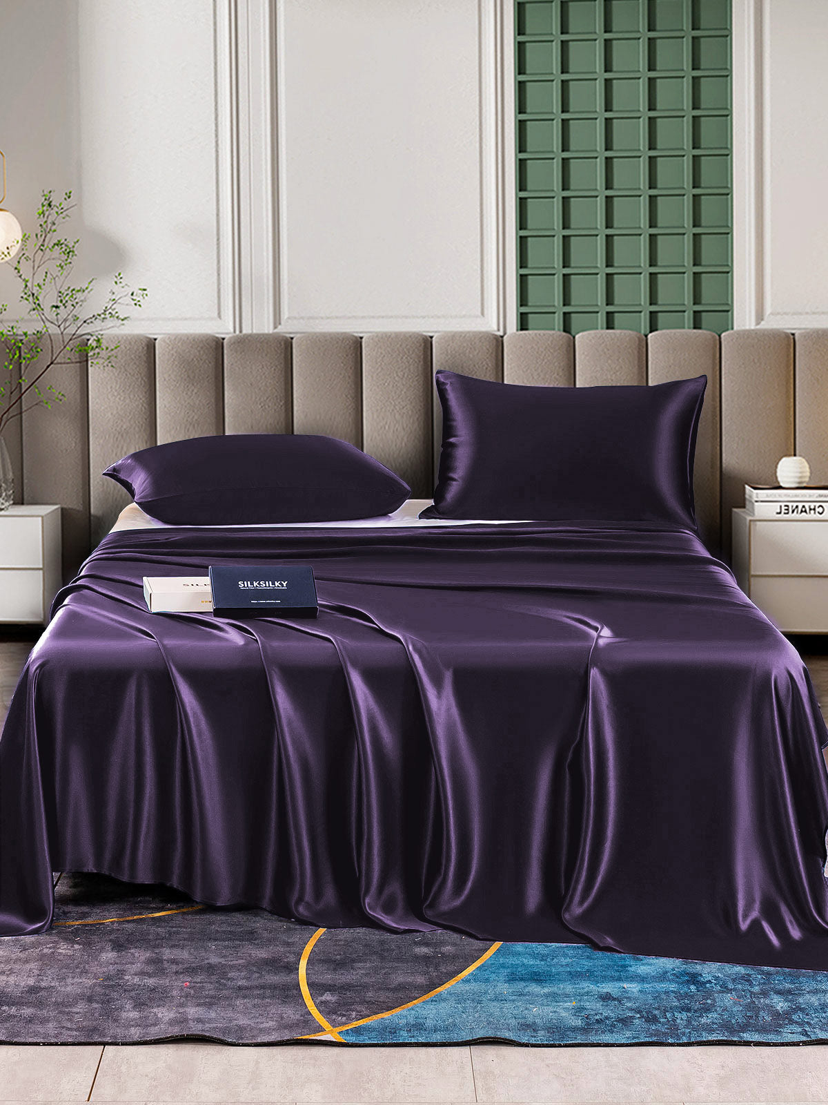 [Tumma Violetti] SilkSilky-FI 25Momme Bedding Set 001