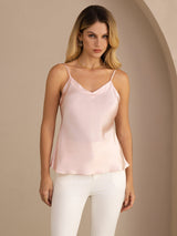 [Vaalea Pinkki] SilkSilky-FI Spaghetti Strap V Neck Camisole Top 003