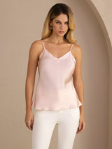 [Vaalea Pinkki] SilkSilky-FI Spaghetti Strap V Neck Camisole Top 004