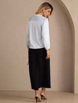 [Vaaleansininen] SilkSilky-FI Long Sleeve Wrap Naisten Puserot 002