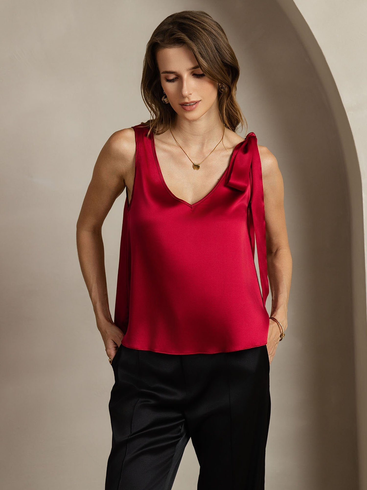 [Viini] SilkSilky-FI 19Momme Womens T-Shirt 006