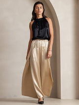 [Musta] SilkSilky-FI Sleeveless Halterneck Naisten T-paita 003