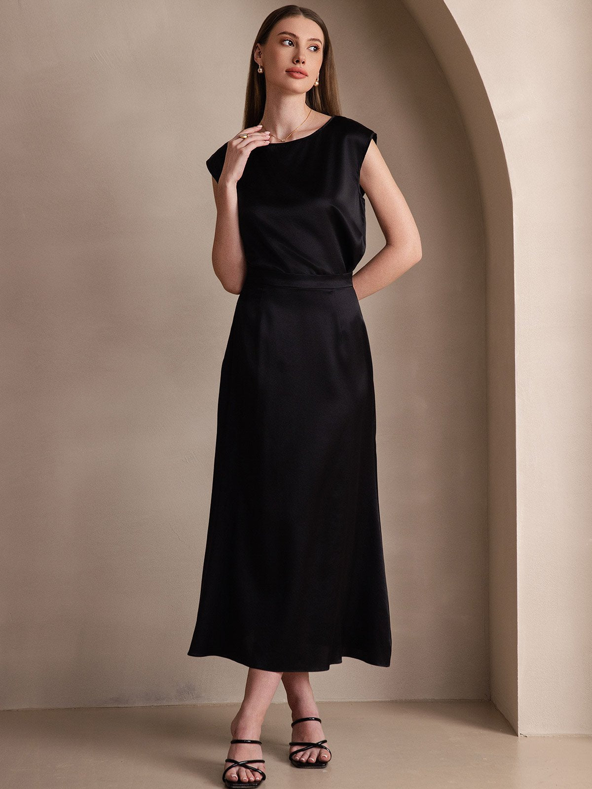 [Musta] SilkSilky-FI 19Momme Skirt 006