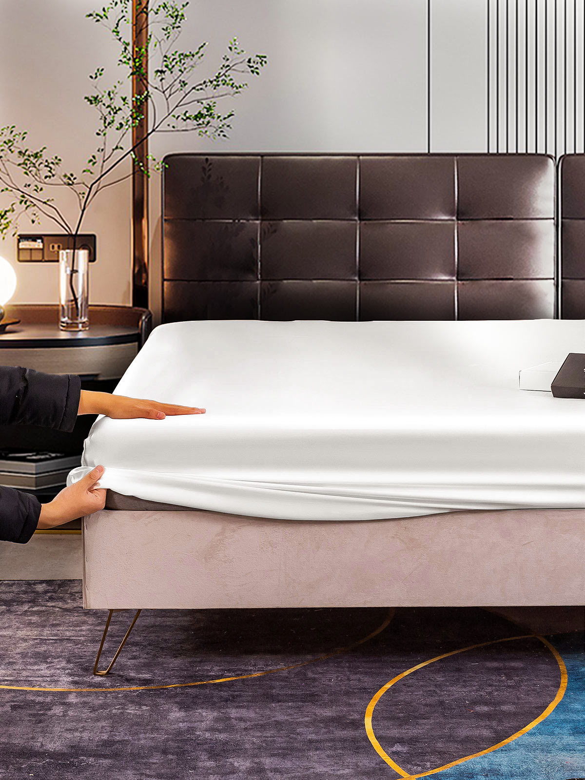 [Valkoinen] SilkSilky-FI 22Momme Pure Silk Sheet 005