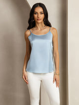 [Harmaansininen] SilkSilky-FI Spaghetti Strap Camisole Top 004