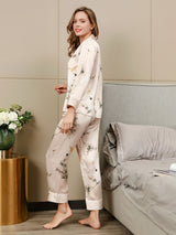 [Vaalea Pinkki] SilkSilky-FI Long Sleeve Notkokaulus Naisten Pyjamat 002