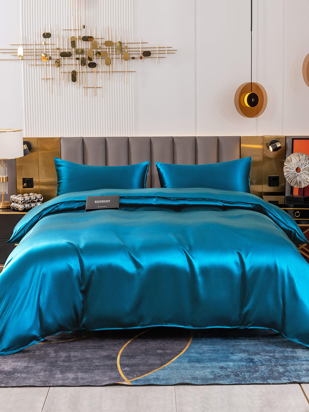 [Sinivihreä] SilkSilky-FI 19Momme Bedding Set 002