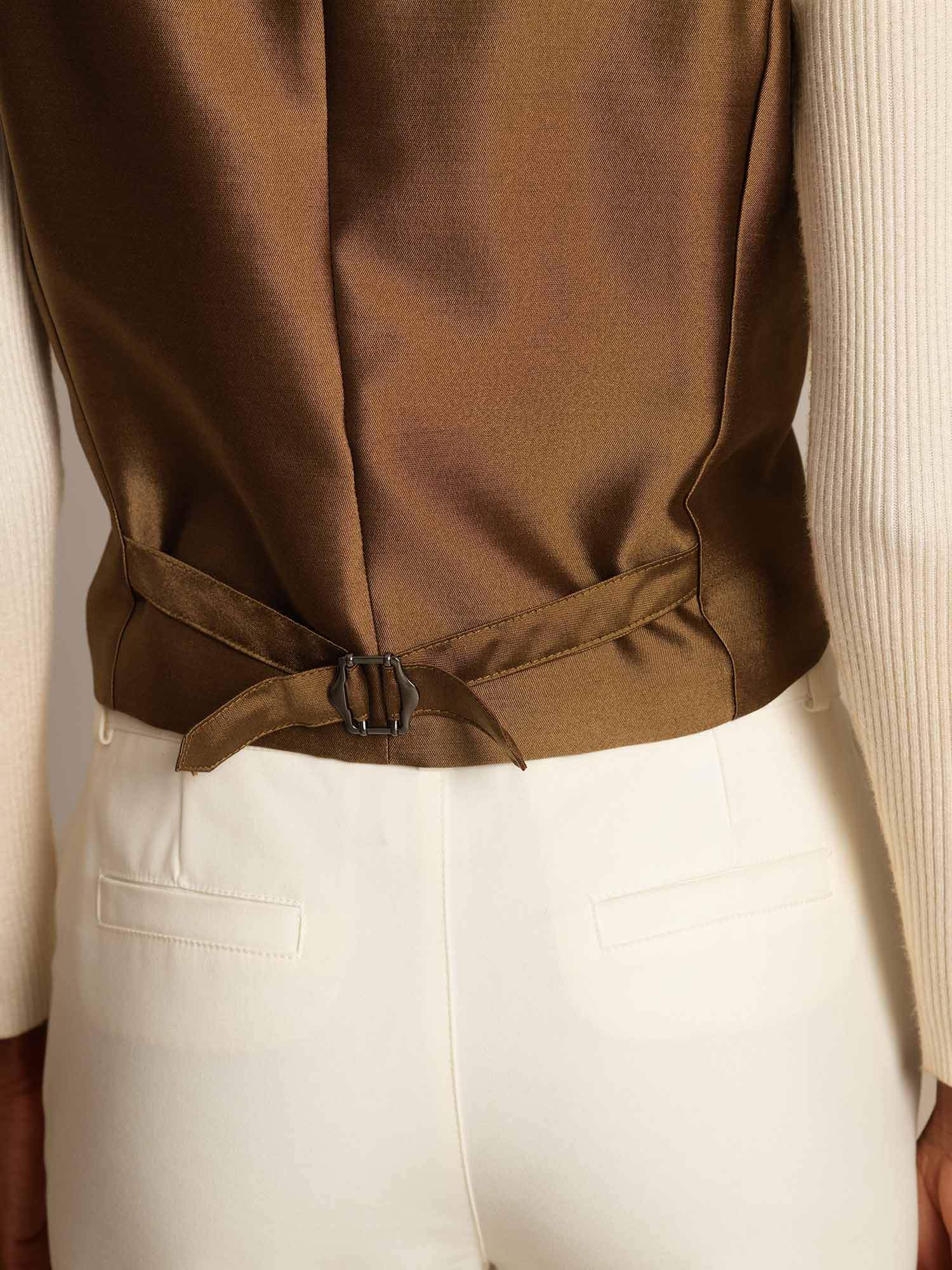 [Pronssi] SilkSilky-FI 32Momme Silk-Wool Blend Womens Vest 006,