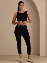 [Musta] SilkSilky-FI Sleeveless Crew Neck Women's Outfit Sets 008