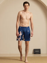 [Tummansininen] SilkSilky-FI 19Momme Mens Sleep Bottoms 005