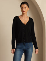 [Musta] SilkSilky-FI Long Sleeve Naisten Cardigan 001