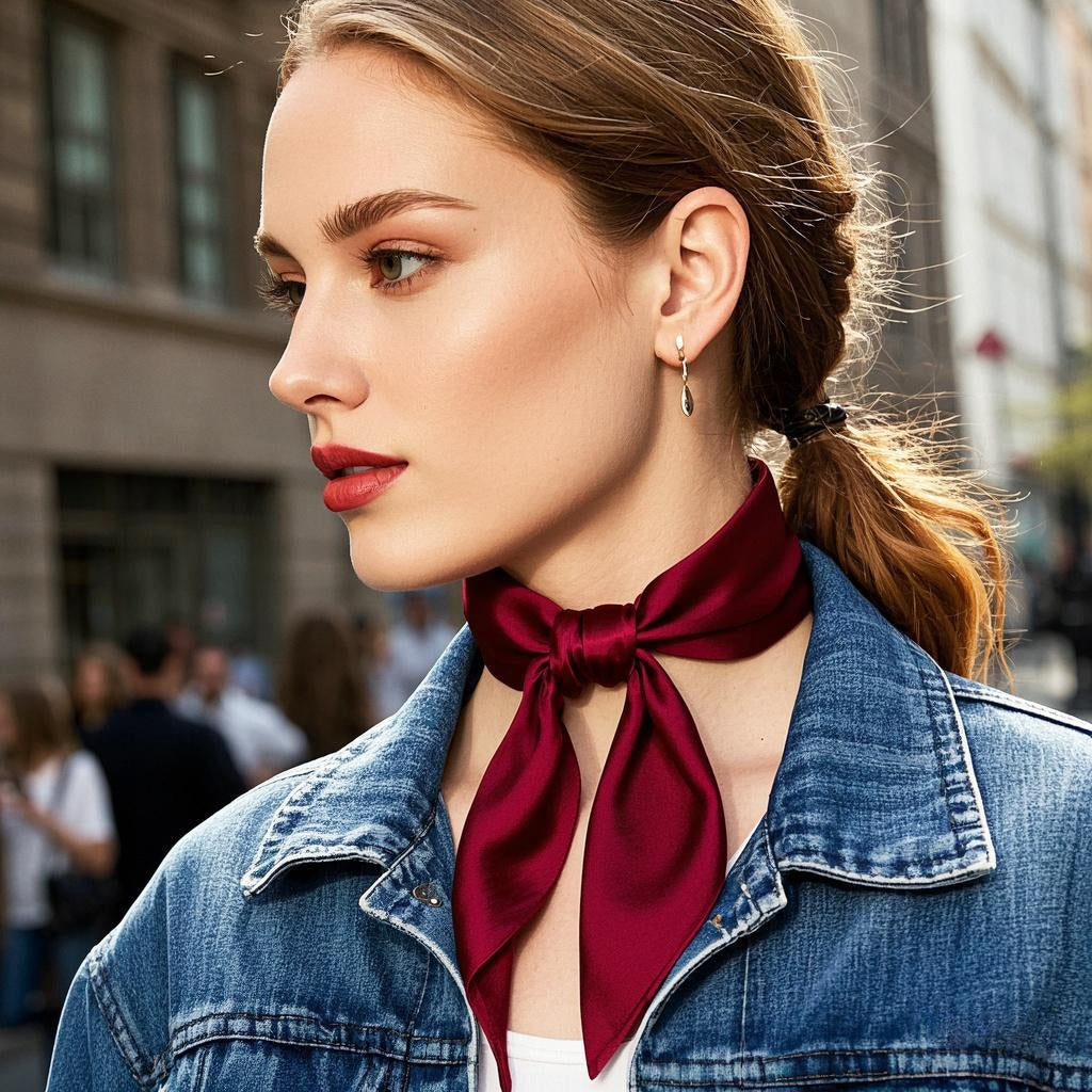 [Tummanpunainen] SilkSilky-FI Scarf 001