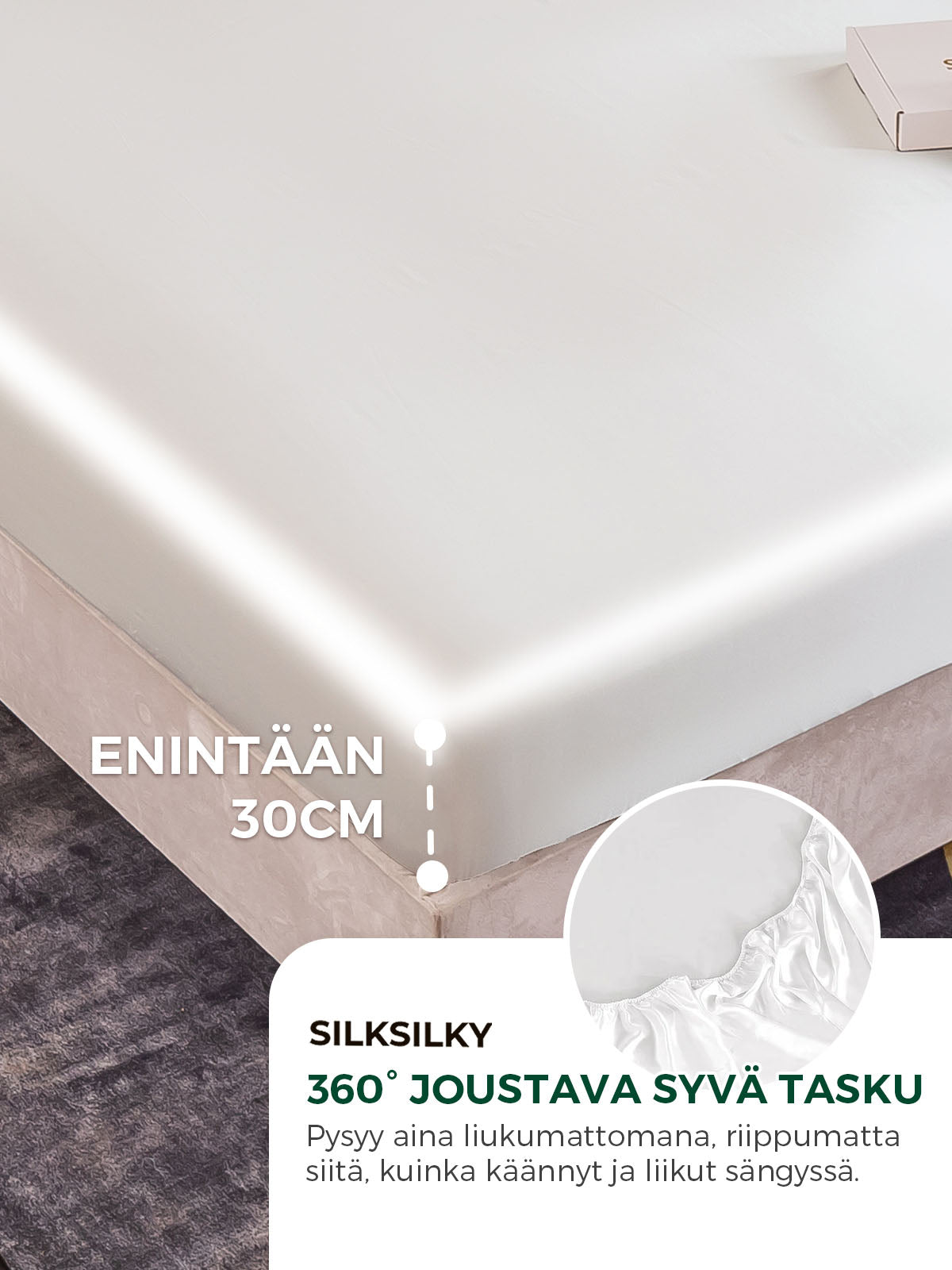 [Valkoinen] SilkSilky-FI 22Momme Pure Silk Sheet 004