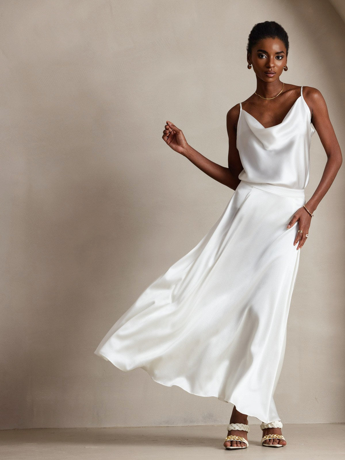 [Valkoinen] SilkSilky-FI 19Momme Camisoles 006