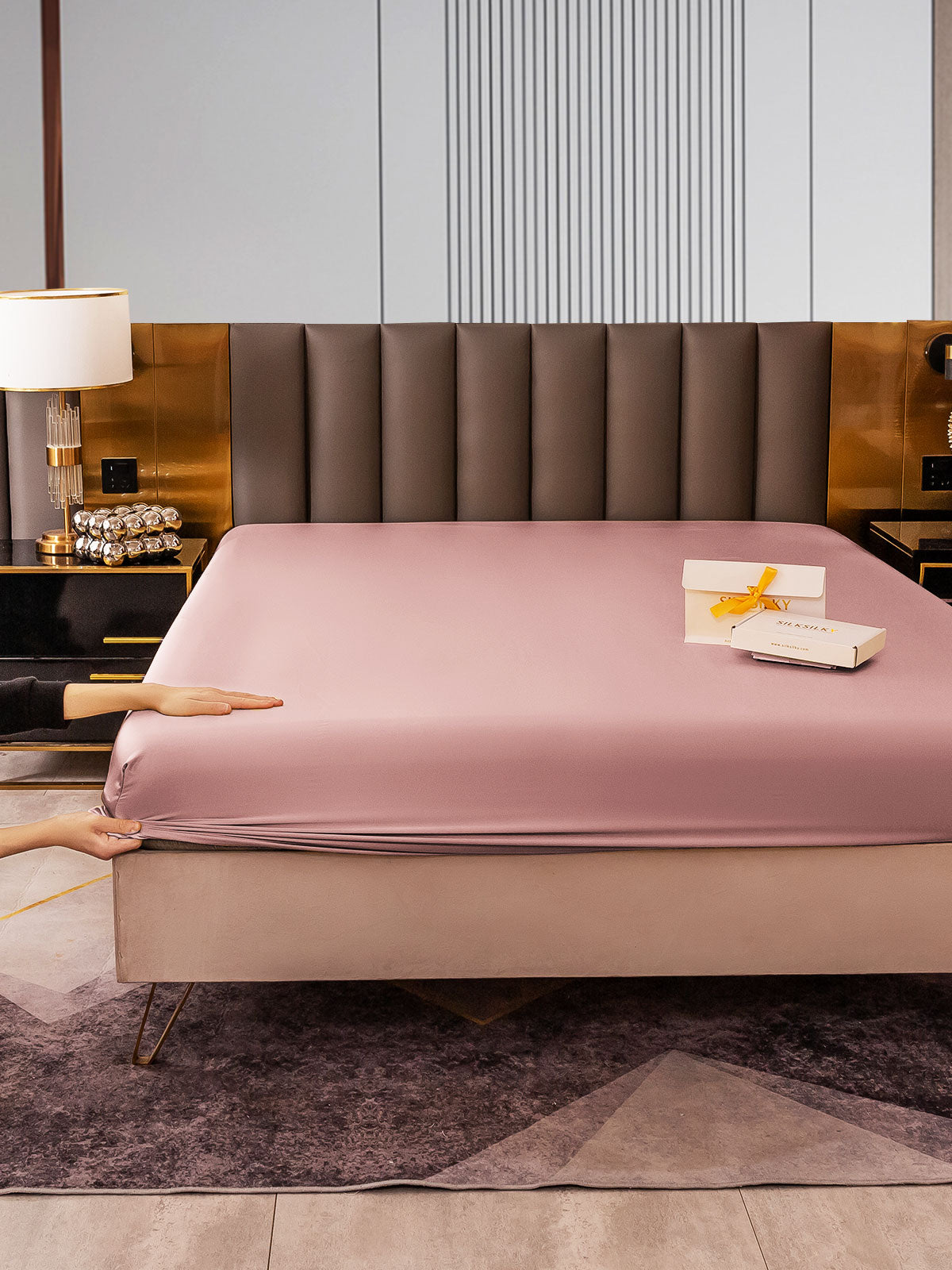 [Vaalean Mauve] SilkSilky-FI 22Momme Pure Silk Sheet 006