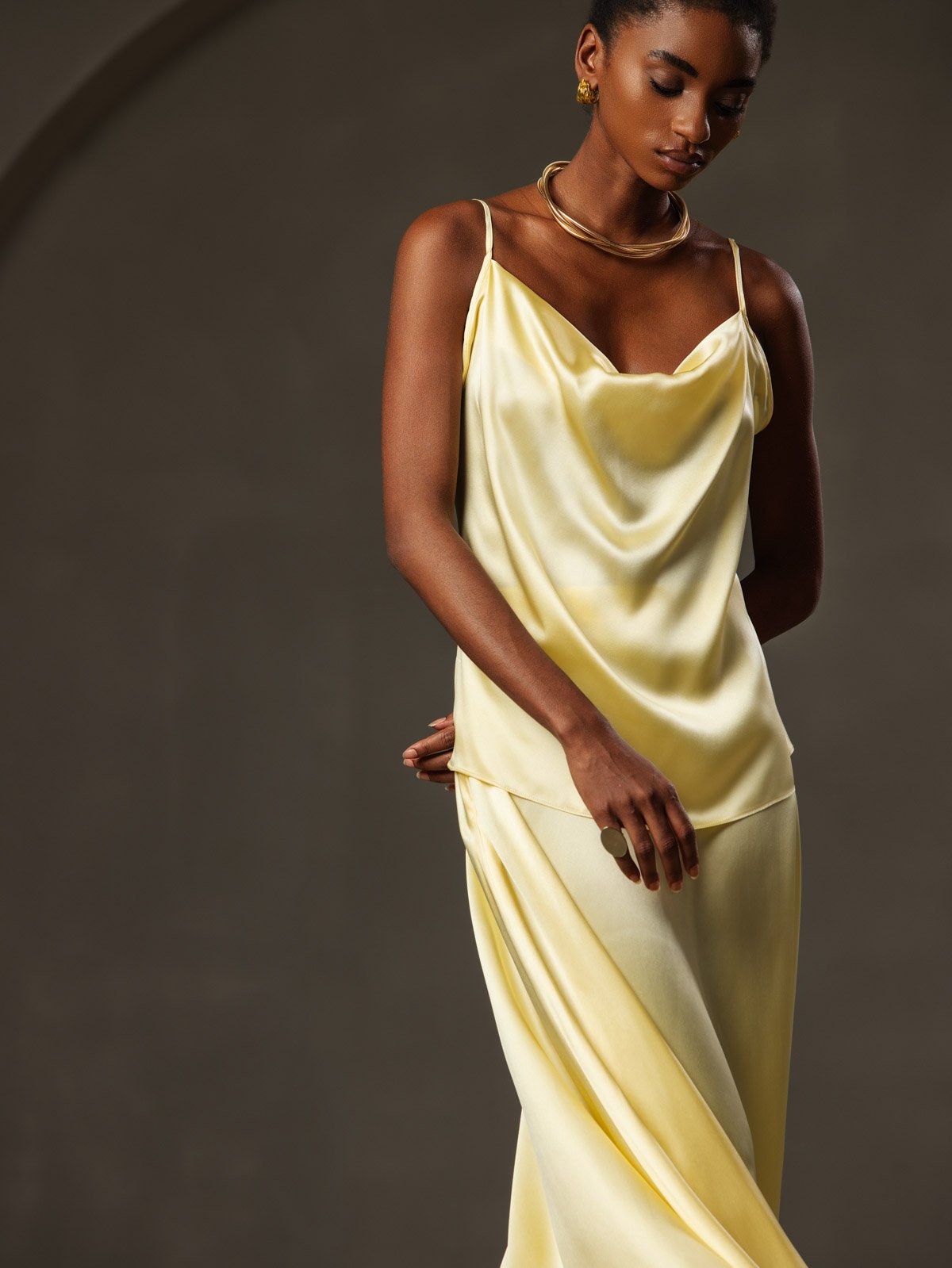 [Keltainen] SilkSilky-FI 19Momme Camisoles 001