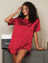 [Viini] SilkSilky-FI Short Sleeve Round Neck Naisten Pyjamat 003