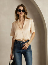 [Samppanja] SilkSilky-FI Short Sleeve Notkokaulus Naisten paita 003
