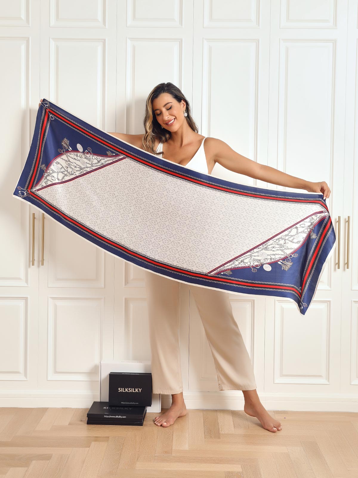 [P024] SilkSilky-FI Pure Silk Scarf 005