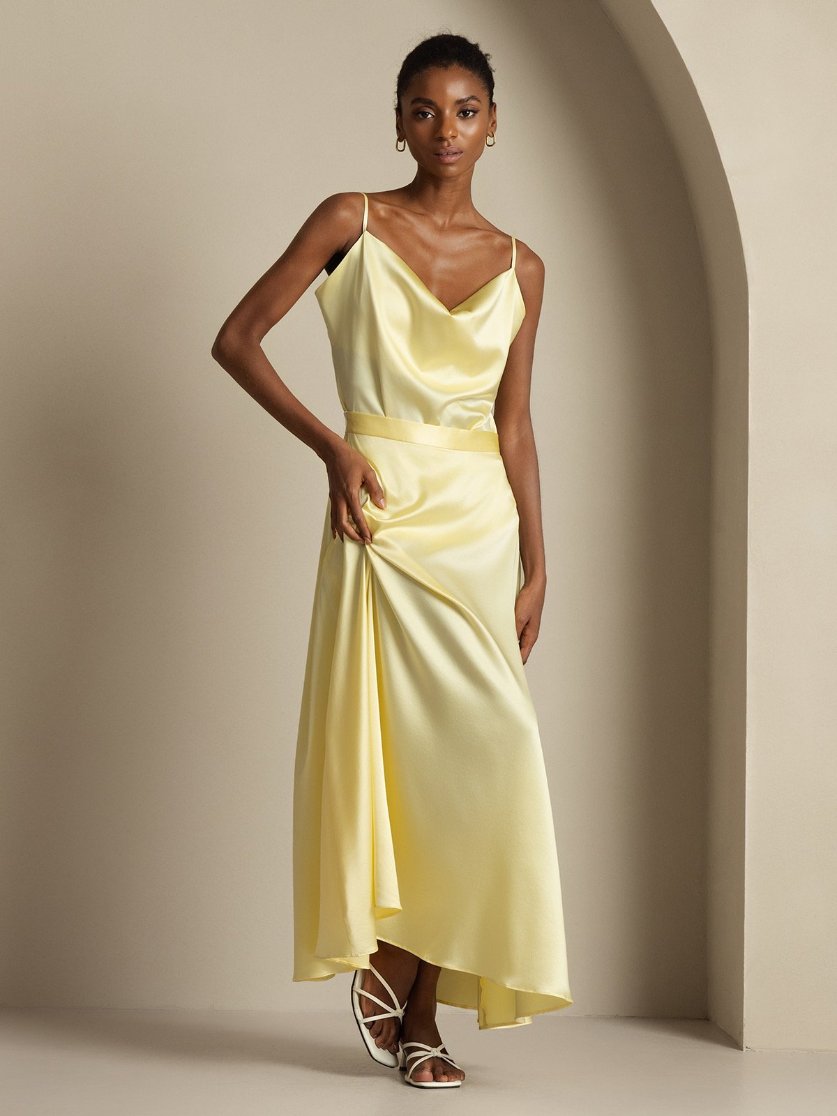 [Vaaleankeltainen] SilkSilky-FI 19Momme Womens Outfit Sets 005,