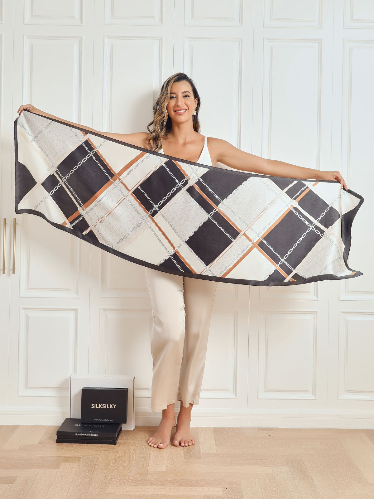 [P021] SilkSilky-FI Pure Silk Scarf 006