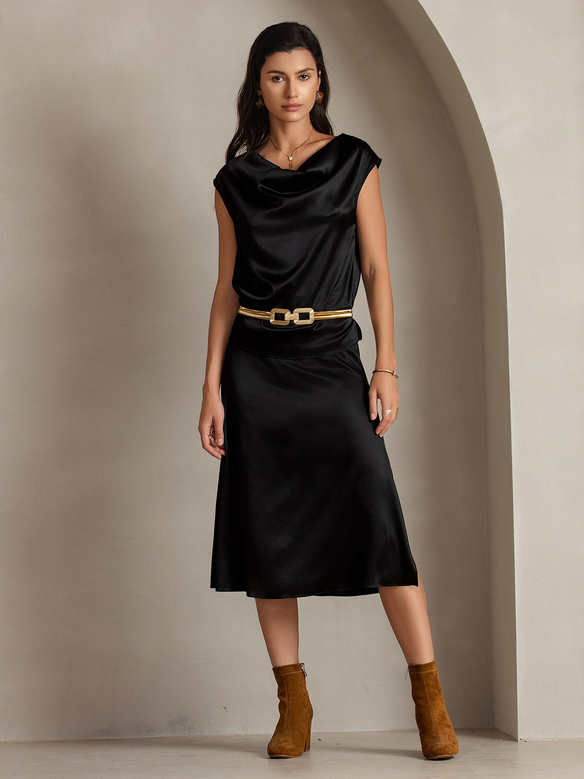 [Musta] SilkSilky-FI 19Momme Skirt 007