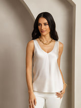 [Vaalean Harmaa] SilkSilky-FI Sleeveless V Neck Camisole Top 001