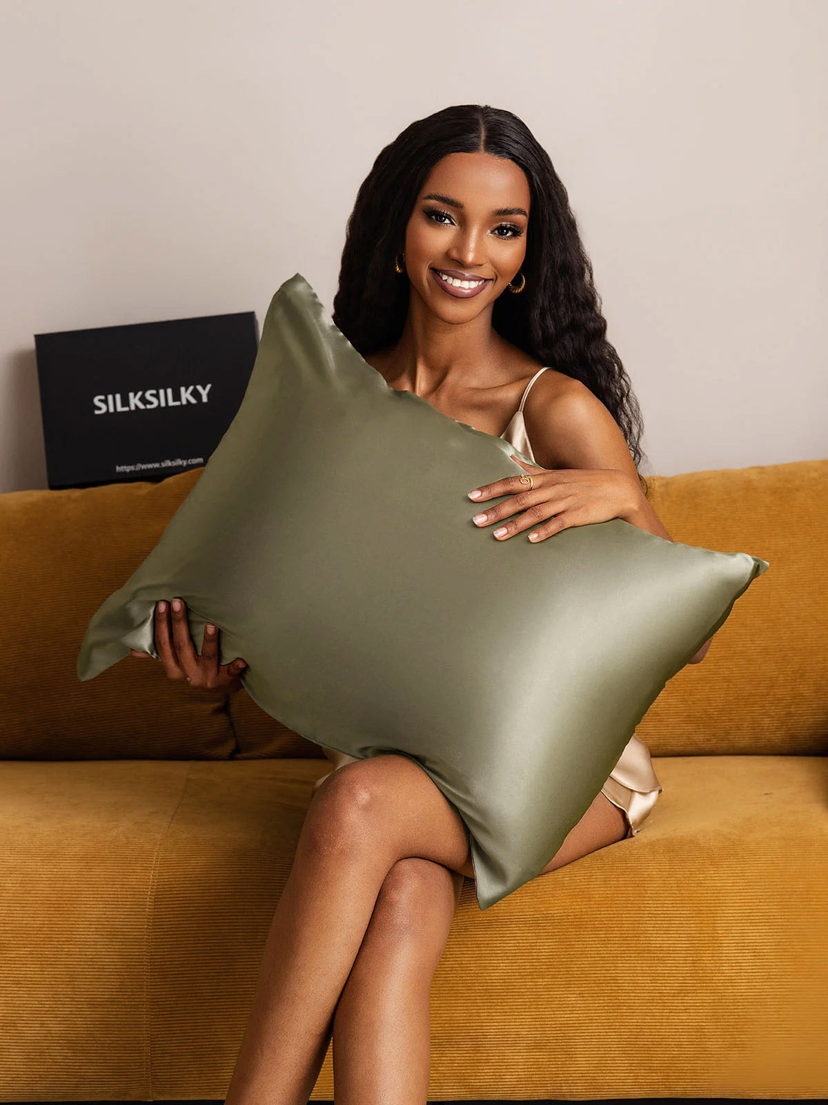 [Oliivinvihreä] SilkSilky-FI 22Momme Pillowcase 003